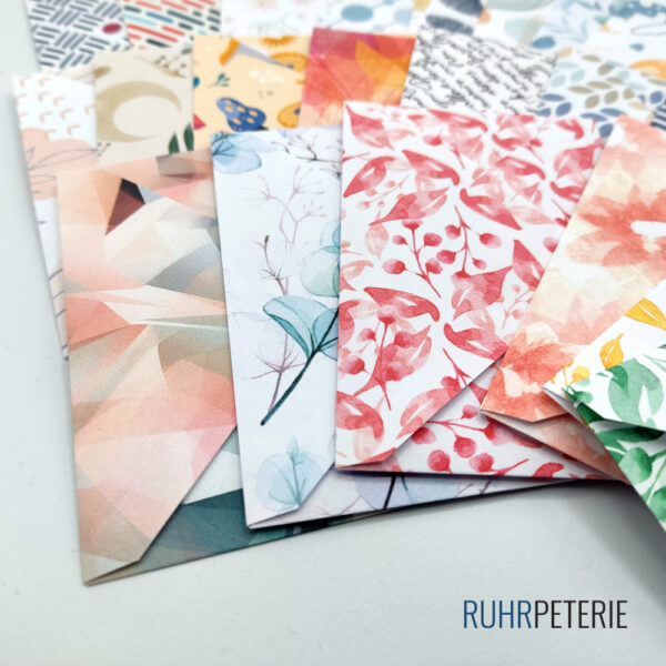Handgemachte kleine Briefumschläge bunt von Papeterie Online Shop Bochum
