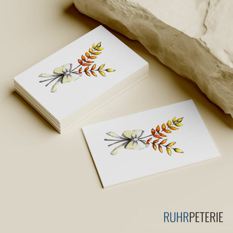 Kleine Notizkarten mit Weizenähre - Zeichnung von Papeterie Online Shop