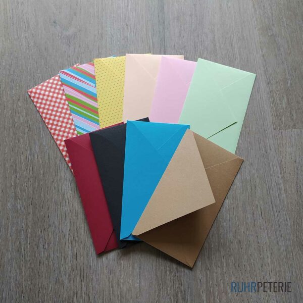 Geldgeschenk Briefumschlag schmal, handgemacht von Papeterie Online Shop Bochum