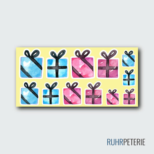Geschenkbox Sticker zum Geburtstag von Papeterie Online Shop aus Bochum