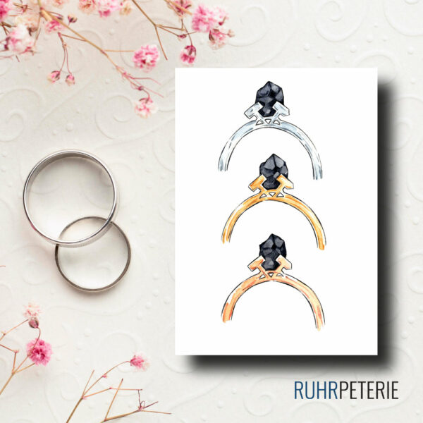 Hochzeitsgeschenk Ruhrpott - mit personalisierten Angaben - Ringe