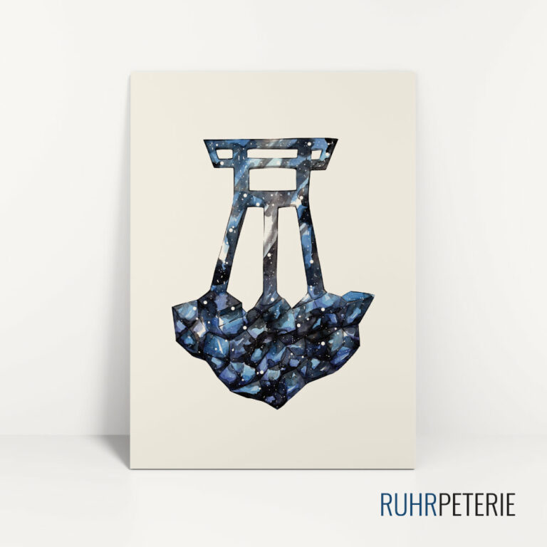 Ruhrpott-Kunst-Foerderturm-blau-Papeterie-Online-Shop