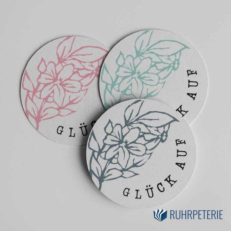 Ruhrpott Glück auf Sticker rund Blumen Papeterie Onlineshop Bochum