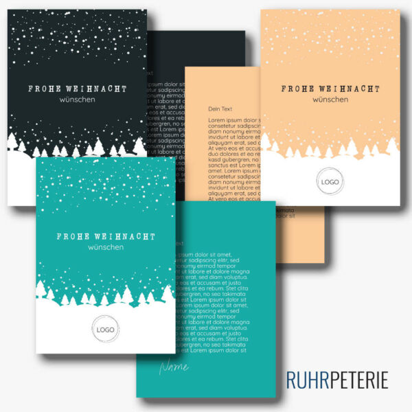 Firmen Weihnachtskarte mit Logo personalisiert von Papeterie Online Shop Bochum