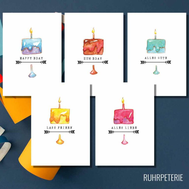 Digitale Geburtstagskarten zum Herunterladen von Papeterie Online Shop Bochum
