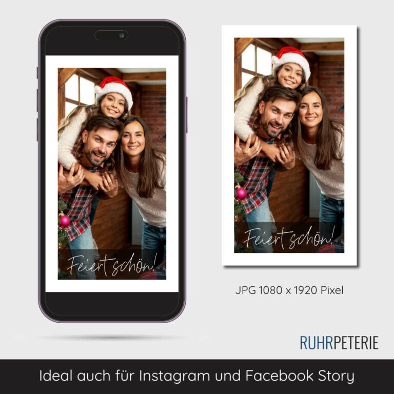 Digitale Weihnachtskarte ecard personalisiert von Papeterie Online Shop Bochum
