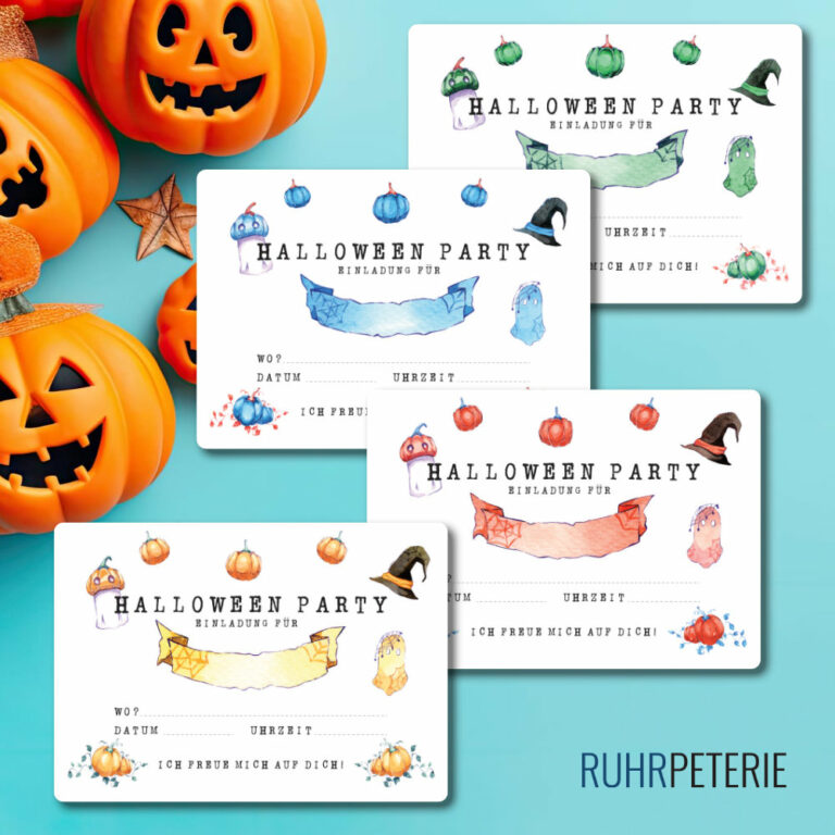 A6 Halloween Kinder Einladungskarte von Papeterie Online Shop Bochum