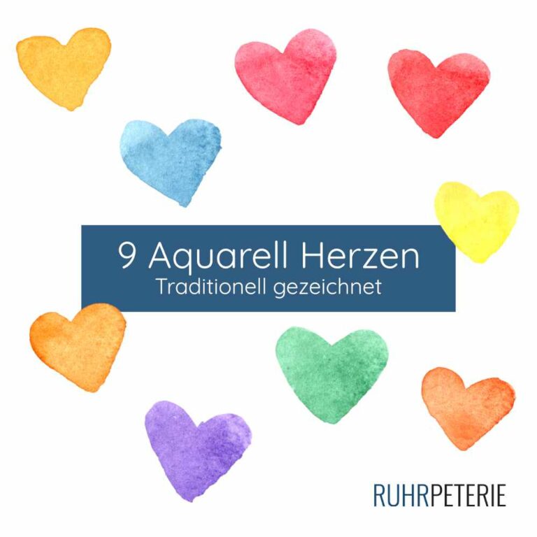 Clipart Herzen Aquarell von Papeterie Online Shop Bochum