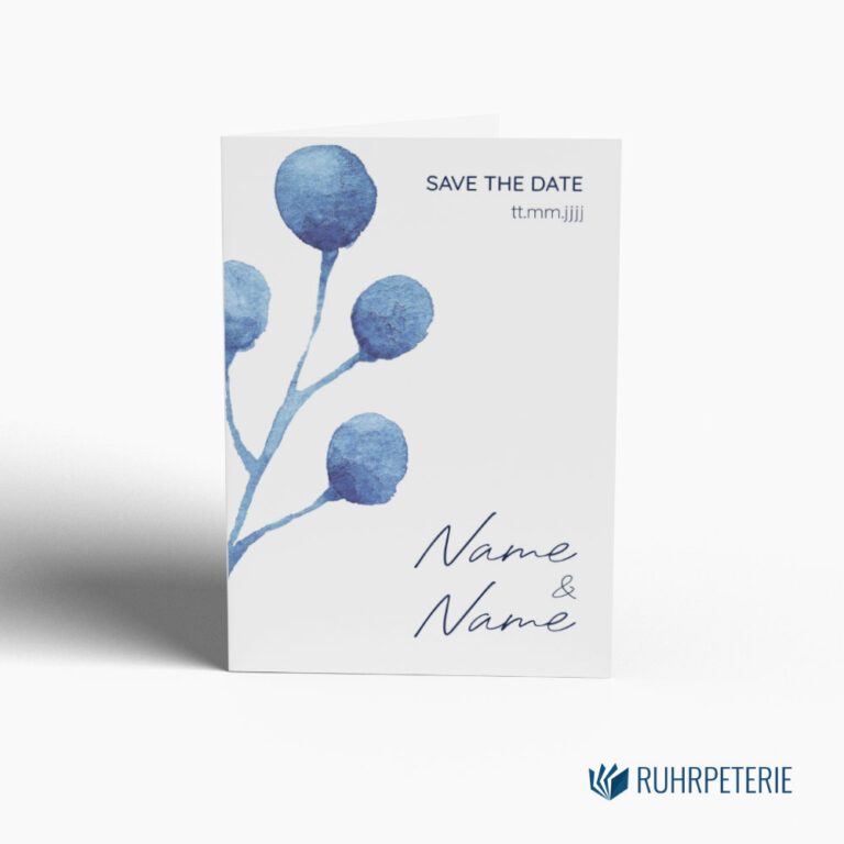 Personalisierte-Save-the-date-Karte-blau-weiss-Hochzeit-Papeterie-Onlineshop